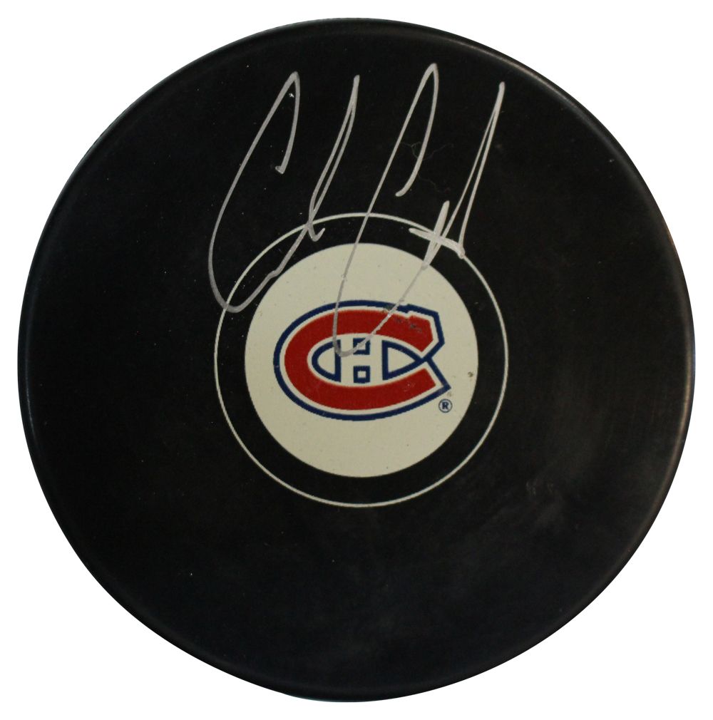 Cole Caufield Autographed Montreal Canadiens Hockey Puck Fanatics