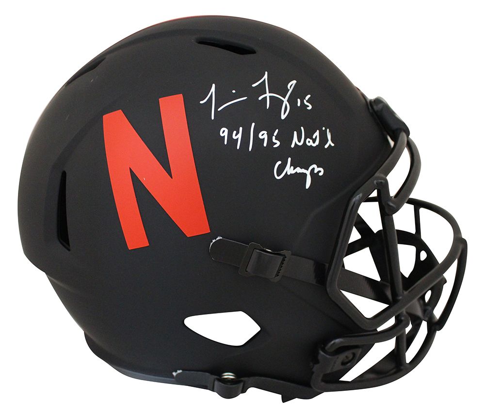 Tommie Frazier Autographed Nebraska F/S Eclipse Helmet 94/95 Champs BAS