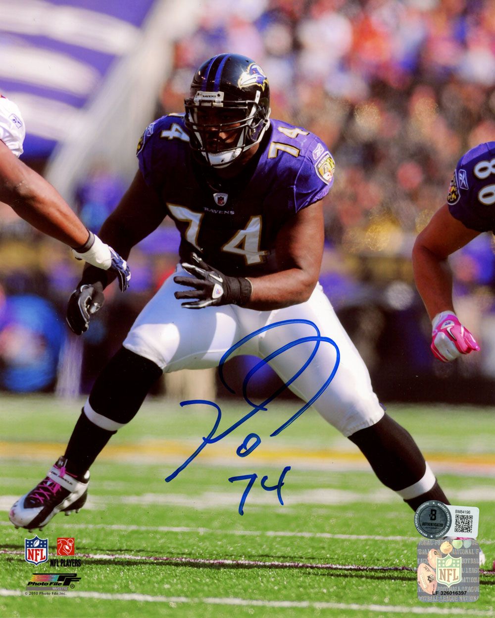 Michael Oher Autographed Baltimore Ravens 8x10 Photo Beckett 45591