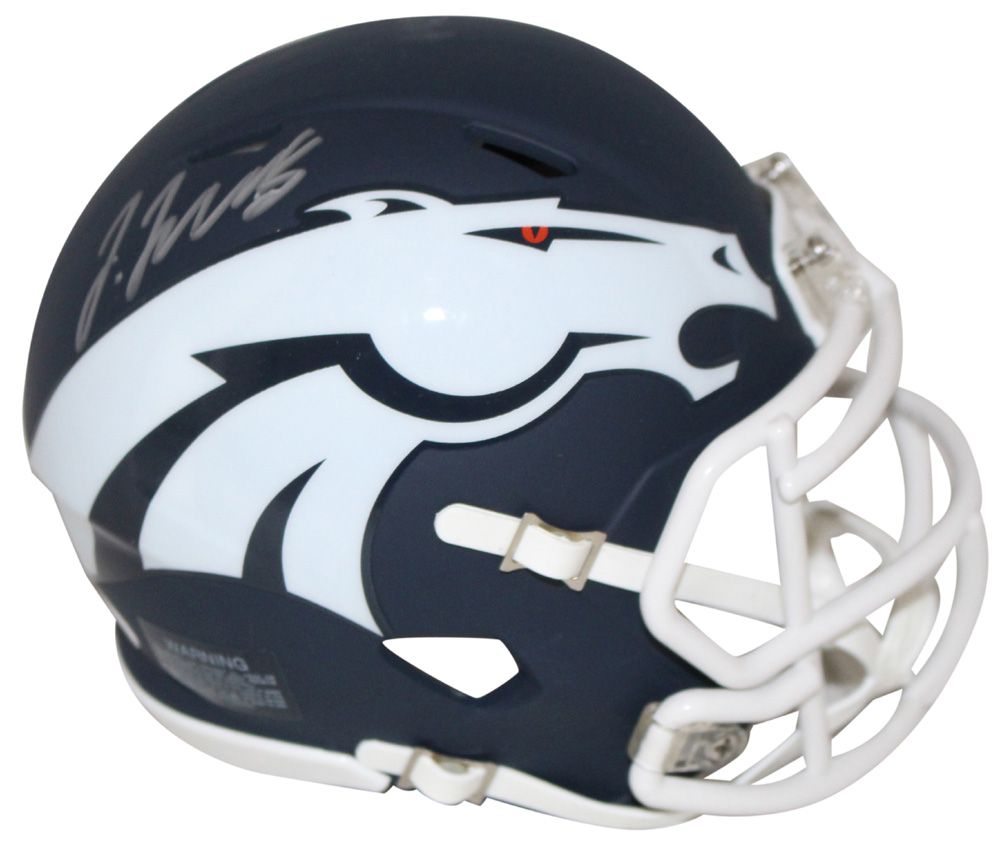 Jerry Jeudy Autographed/Signed Denver Broncos AMP Mini Helmet BAS