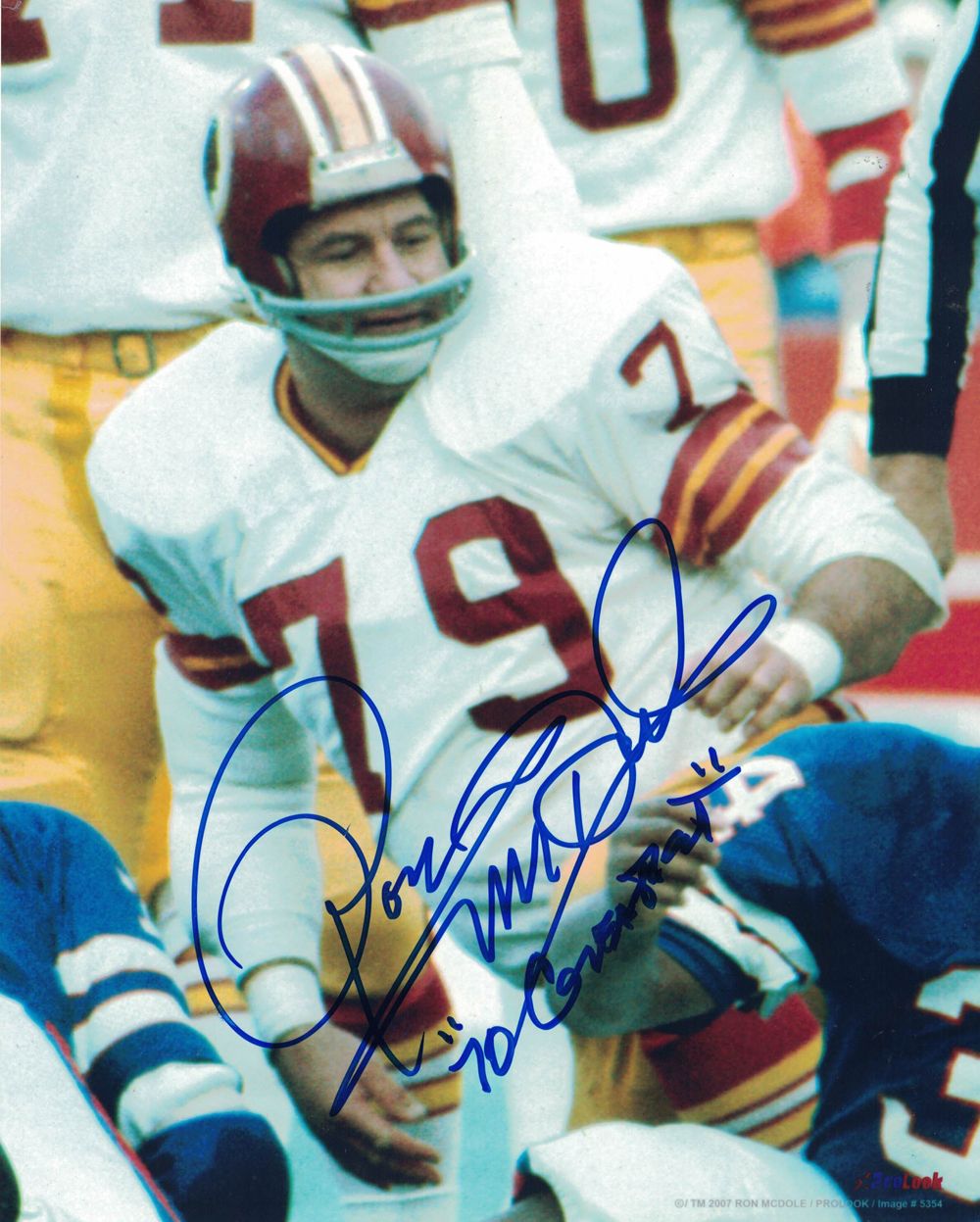 Ron McDole Autographed/Signed Washington Redskins 8x10 Photo 70 Greatest
