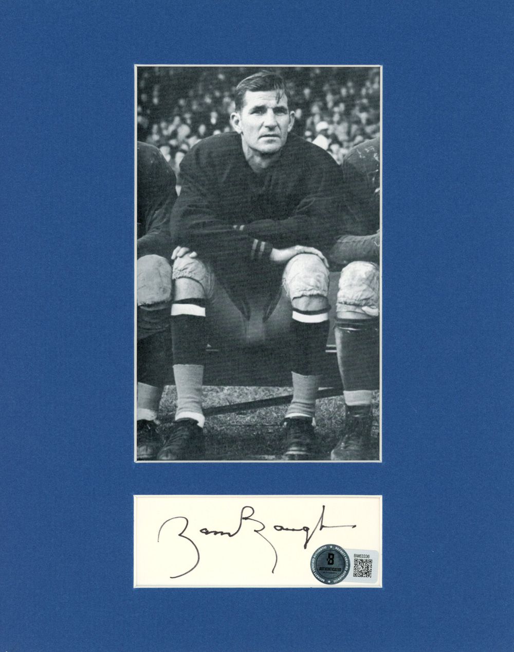 Sammy Baugh Signed Cut Matted With Goal Line Art Card Beckett 45015