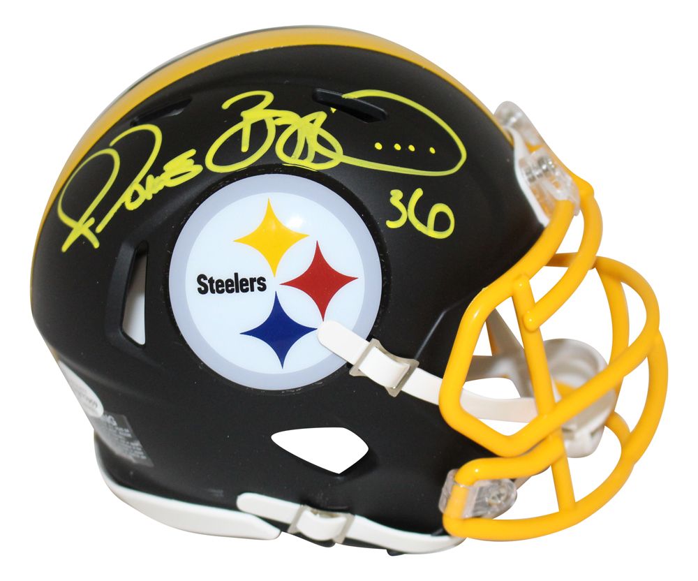 Jerome Bettis Autographed Pittsburgh Steelers Black Matte Mini Helmet BAS