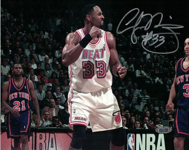 Alonzo Mourning Autographed Miami Heat 8x10 Photo White Steiner