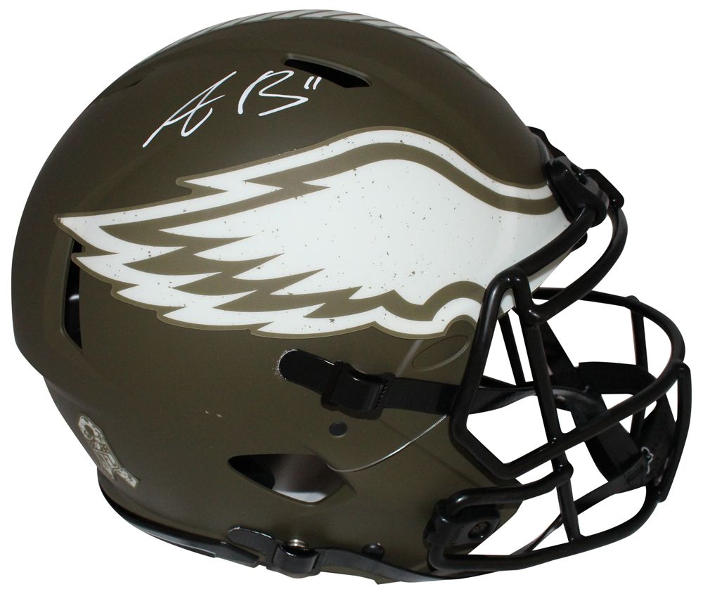 Aj Brown Signed Philadelphia Eagles Authentic Salute Helmet Beckett