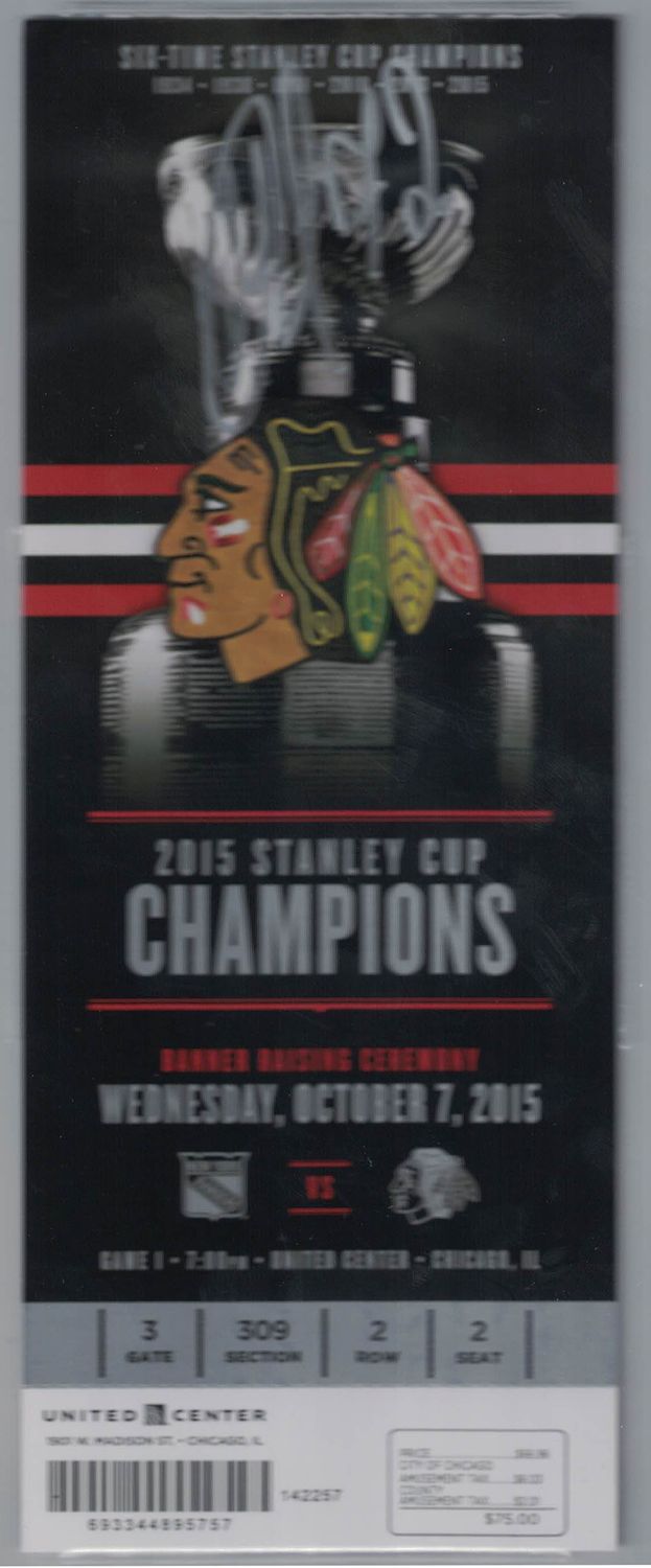Artemi Panarin Autographed NHL Debut Chicago Blackhawks Ticket BAS Slab