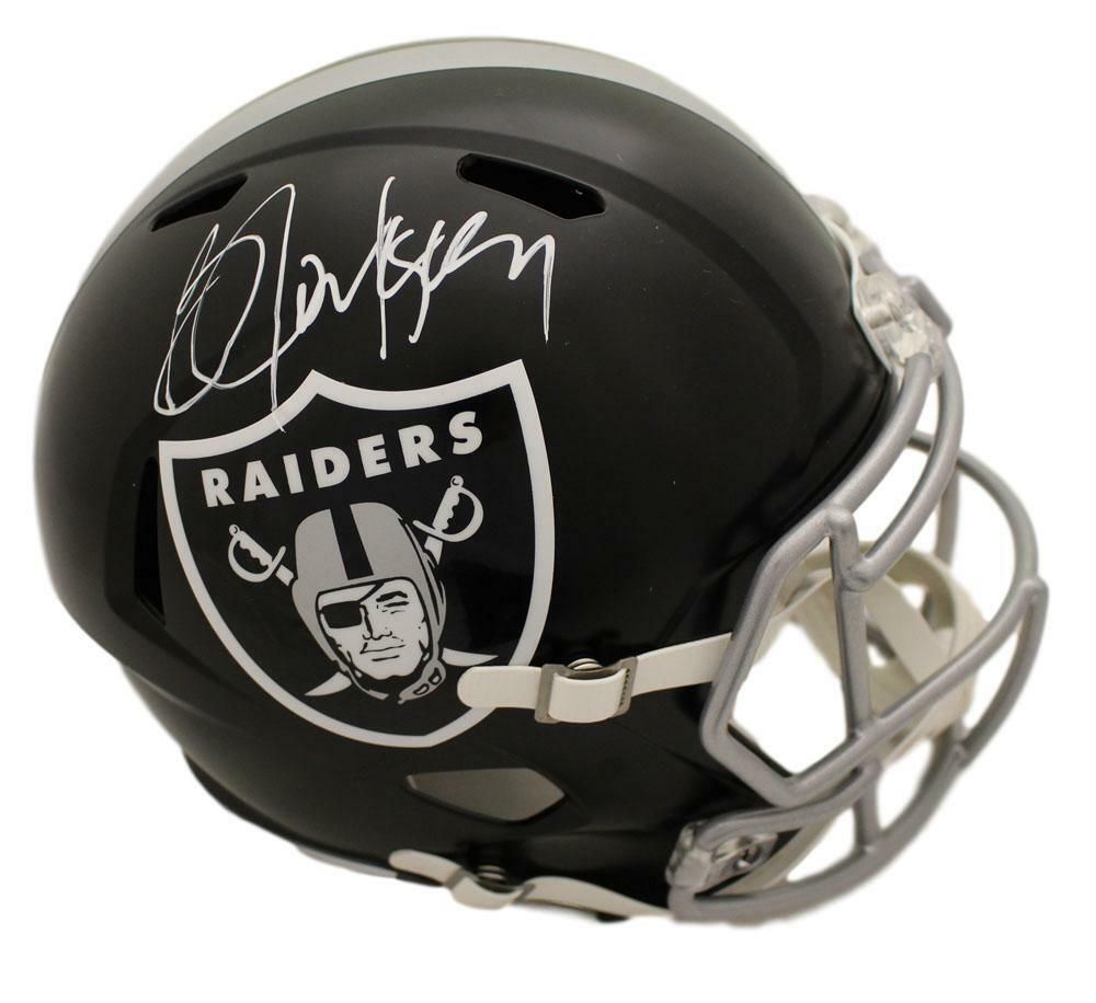 Bo Jackson Autographed Oakland Raiders Blaze Replica Helmet JSA