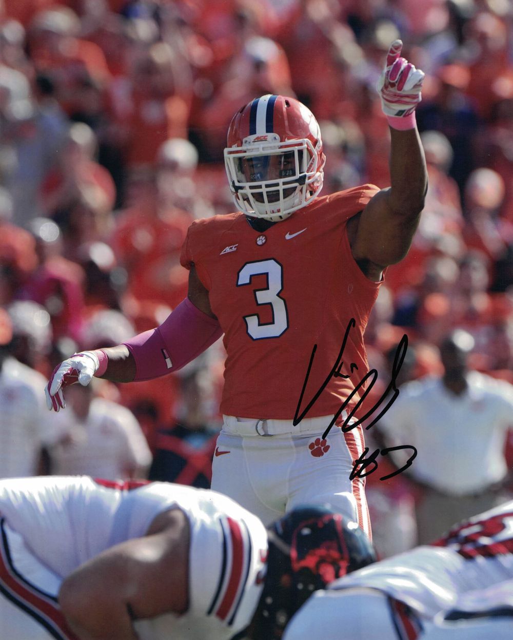 Vic Beasley Autographed/Signed Clemson Tigers 8x10 Photo