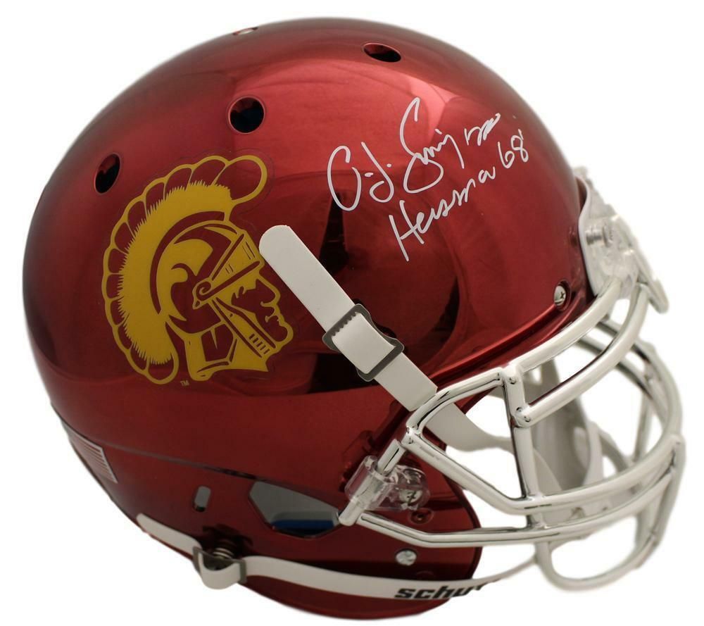 O.J. Simpson Autographed USC Trojans Chrome Proline Helmet Heisman JSA