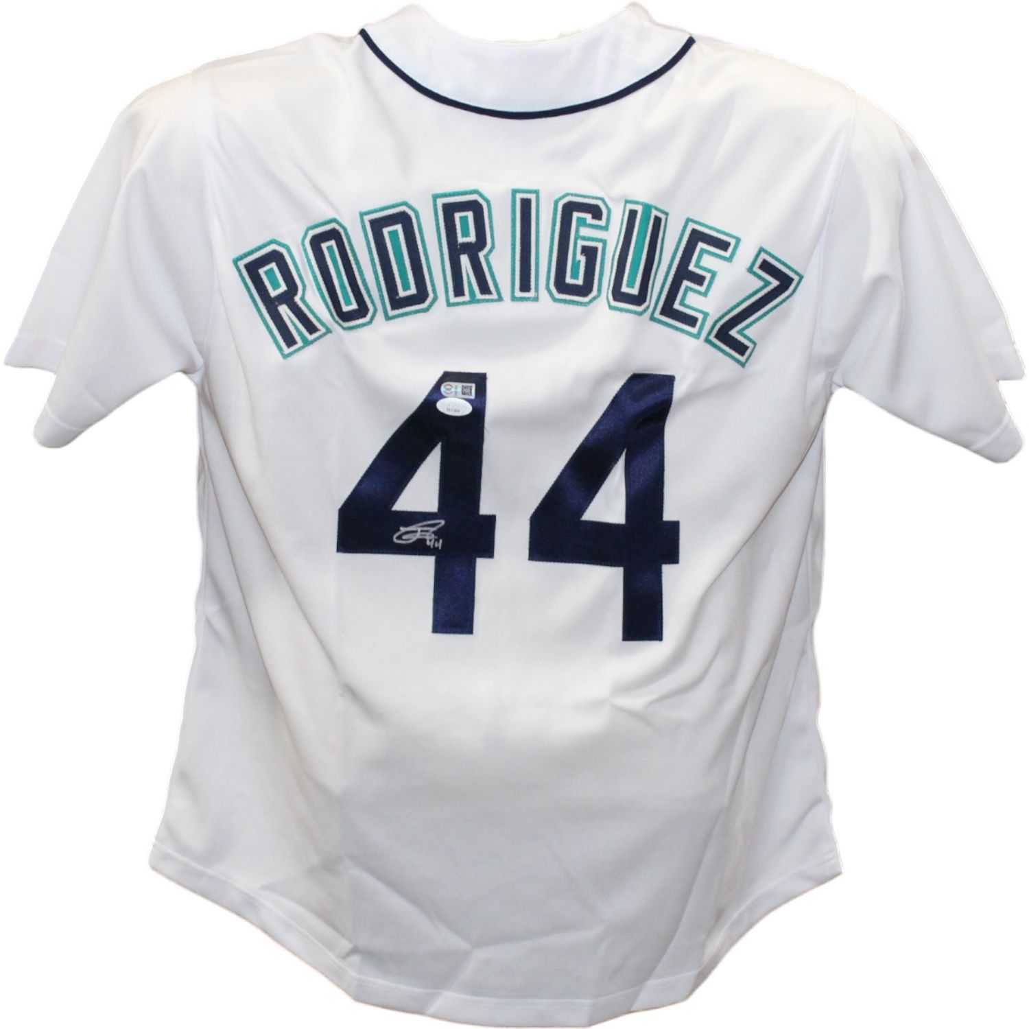 Julio Rodriguez Autographed/Signed Pro Style White Jersey JSA