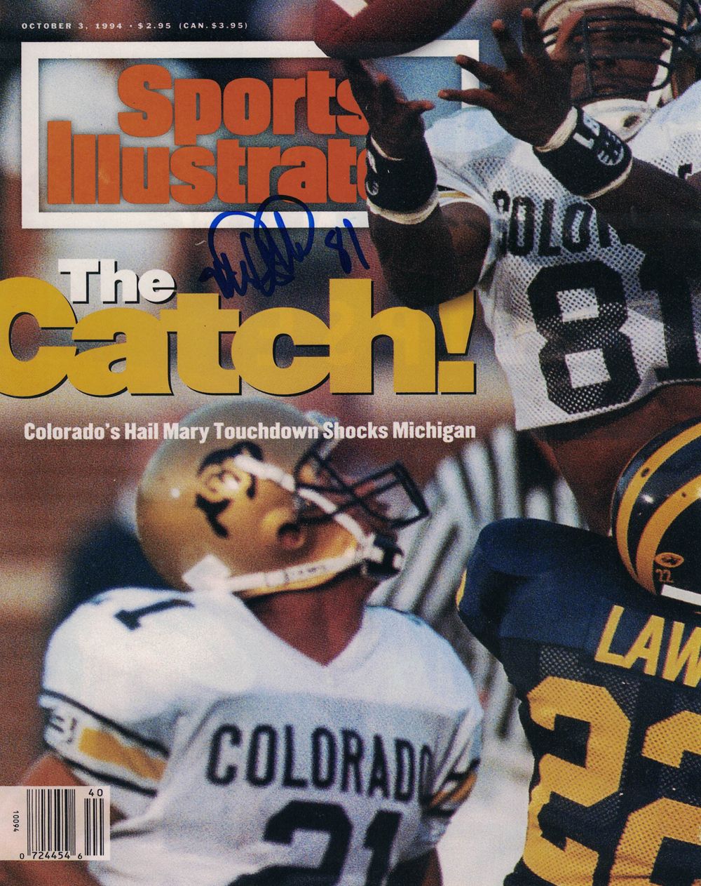 Michael Westbrook Signed Colorado Buffaloes Sports Illustrated 8x10 Photo