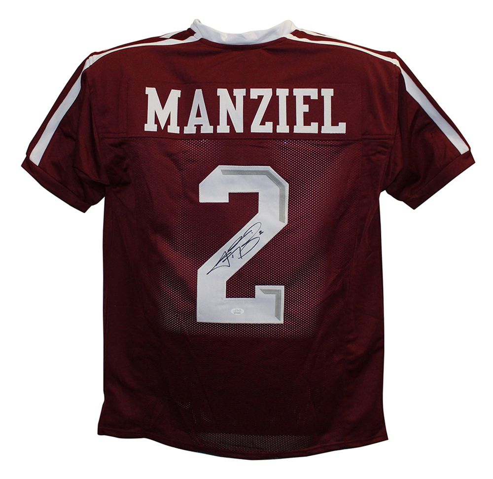 Johnny Manziel Autographed/Signed Texas A&amp;M aggies Red XL Jersey JSA