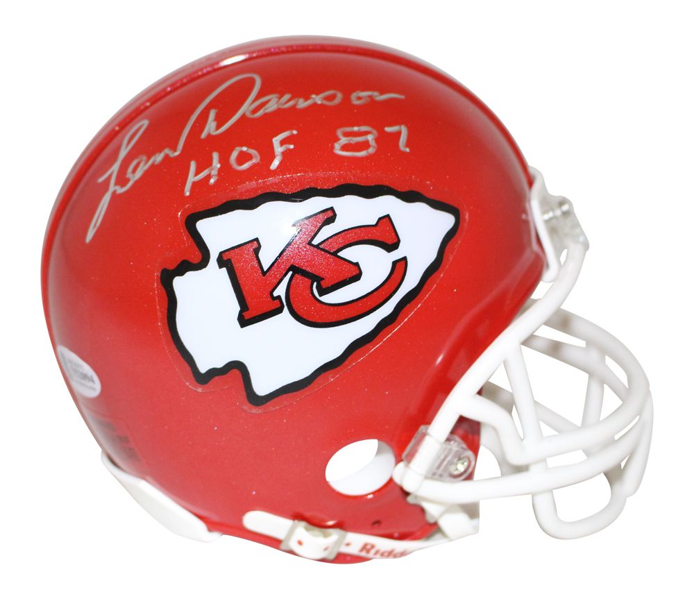 Len Dawson Autographed/Signed Kansas City Chiefs Mini Helmet HOF BAS