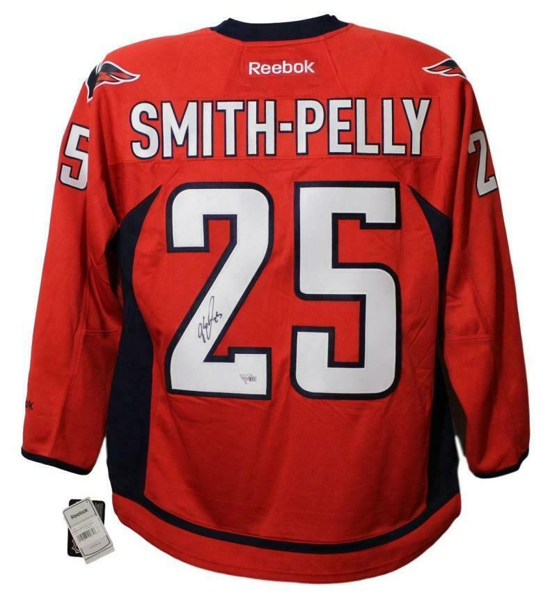 Devante Smith-Pelly Autographed Washington Capitals Reebok Red XL Jersey FAN