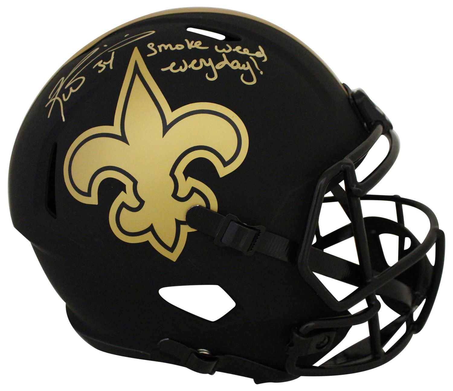 Ricky Williams Signed New Orleans Saints F/S Eclipse Helmet Weed BAS