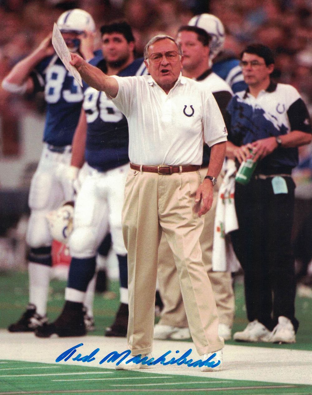 Ted Marchibroda Autographed/Signed Baltimore Colts 8x10 Photo Coach