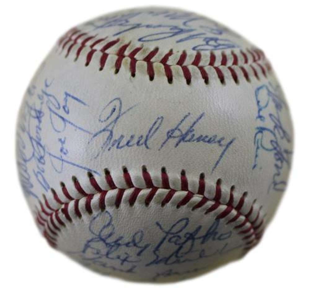 1958 Milwaukee Braves Autographed ONL Baseball Aaron, Spahn, Mathews + 21 JSA