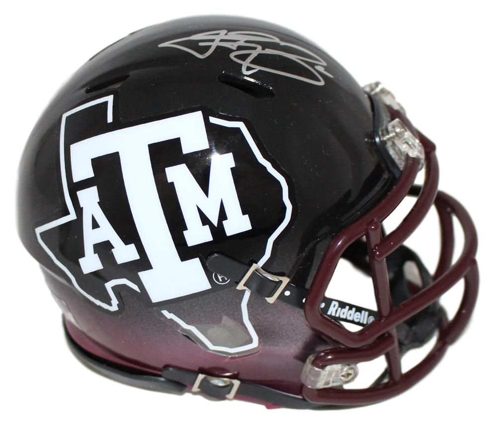 Johnny Manziel Autographed Texas A&amp;M Aggies Black Mini Helmet JSA