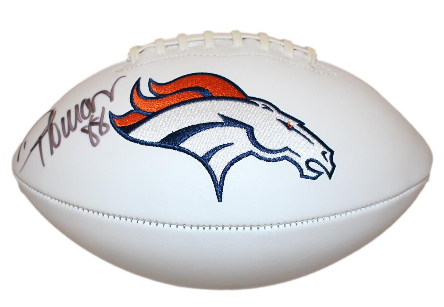 Demaryius Thomas Autographed/Signed Denver Broncos Logo Football JSA