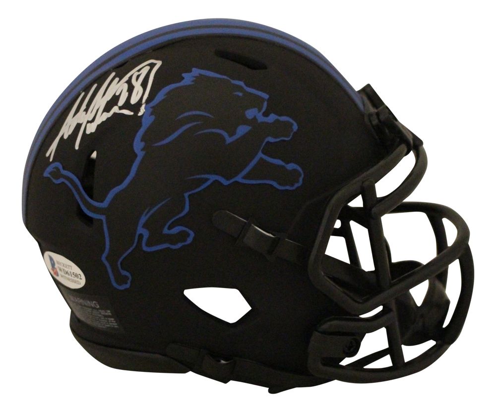 Adrian Peterson Autographed/Signed Detroit Lions Eclipse Mini Helmet BAS