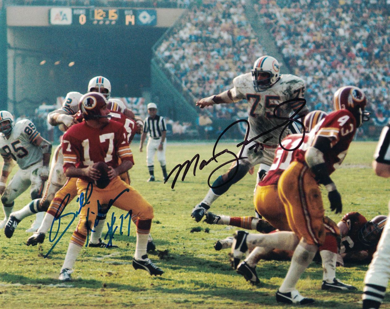 Billy Kilmer &amp; Manny Fernandez Autographed/Signed Dolphins 8x10 Photo