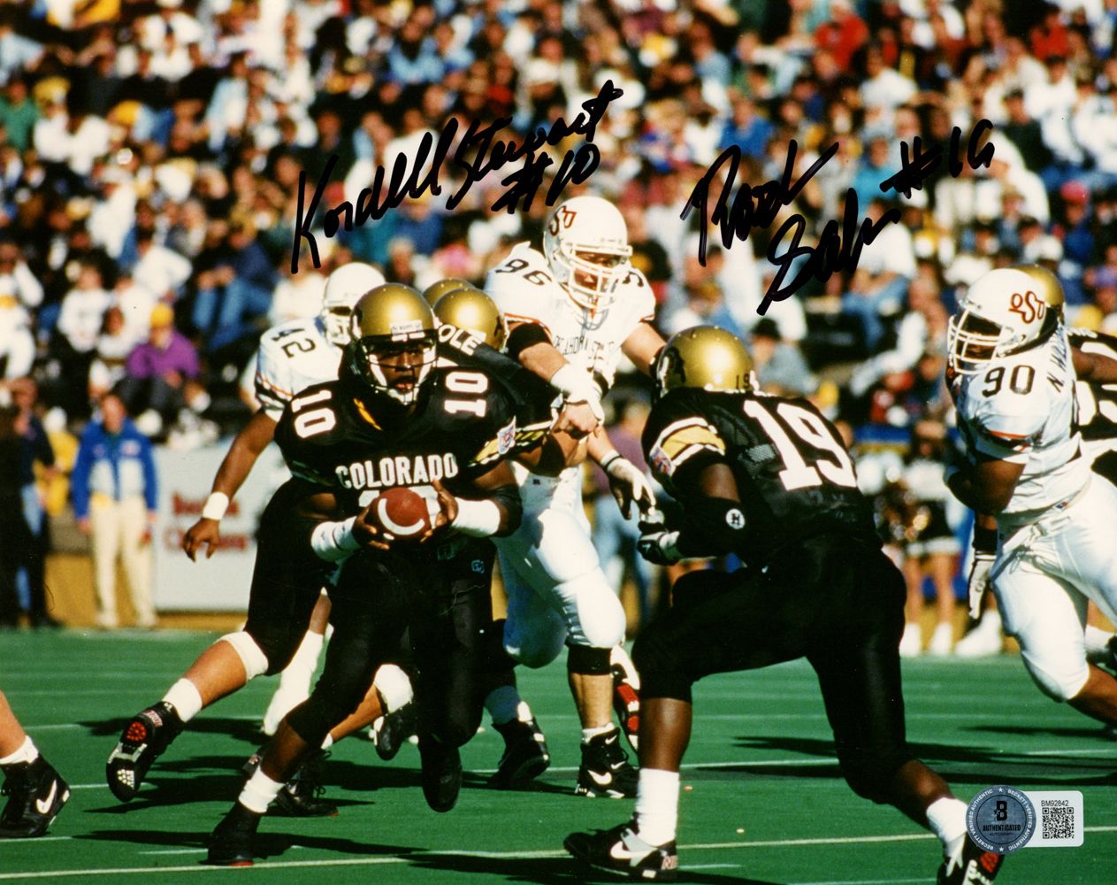 Kordell Stewart &amp; Rashaan Salaam Colorado Buffaloes 8x10 Photo BAS 45189