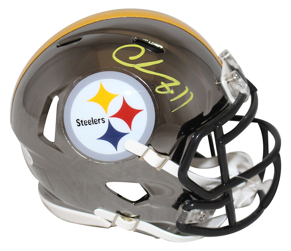Chase Claypool Autographed Pittsburgh Steelers Chrome Mini Helmet BAS