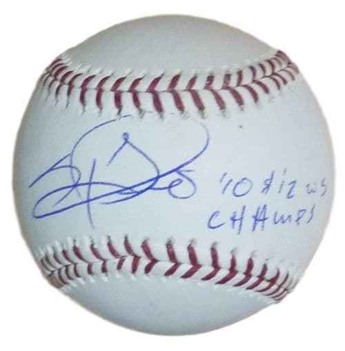 Sergio Romo Autographed San Francisco Giants OML baseball w/10 &amp; 12 CHAMPS JSA