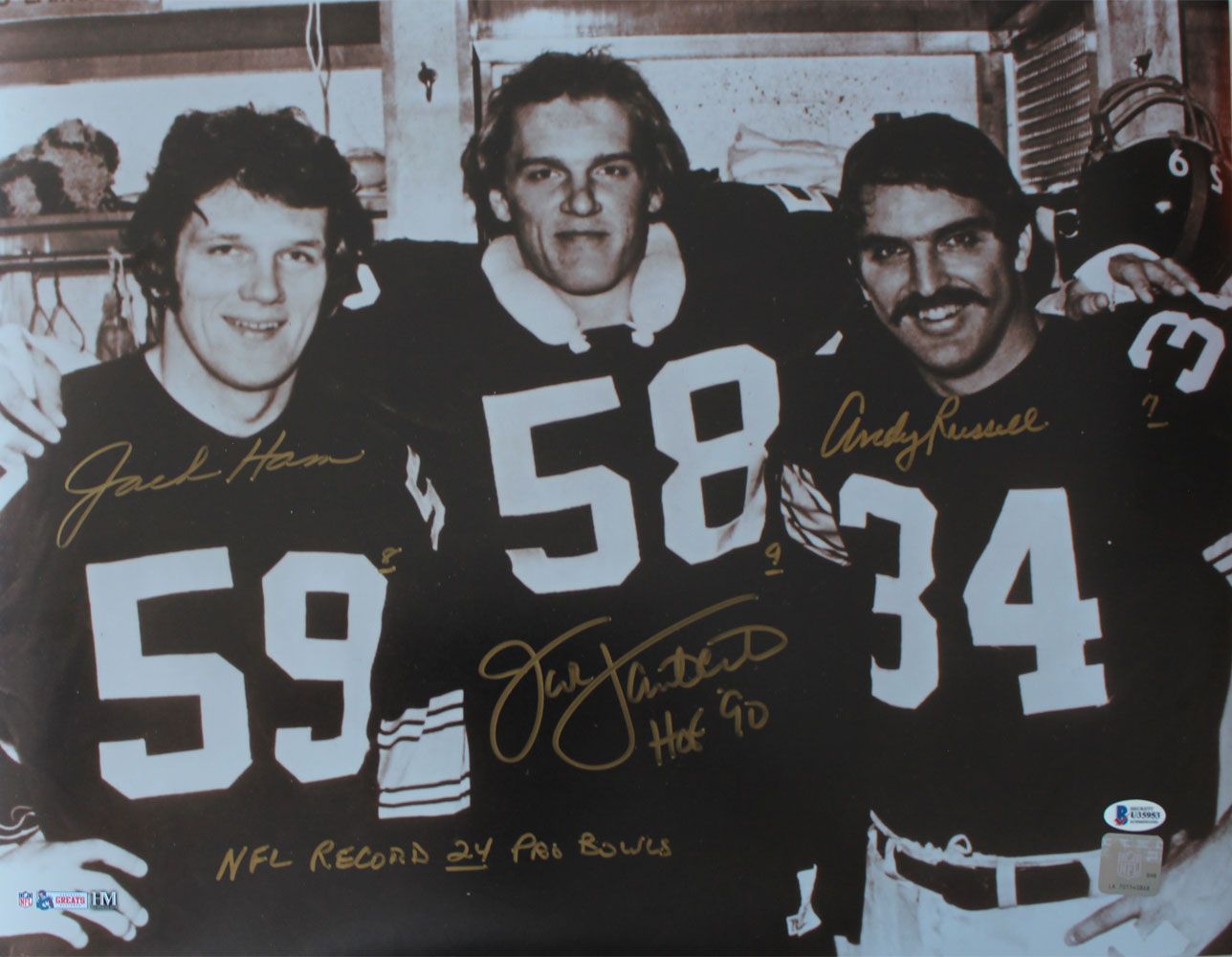 Jack Lambert Ham &amp; Russell Signed Pittsburgh Steelers 16x20 Photo BAS