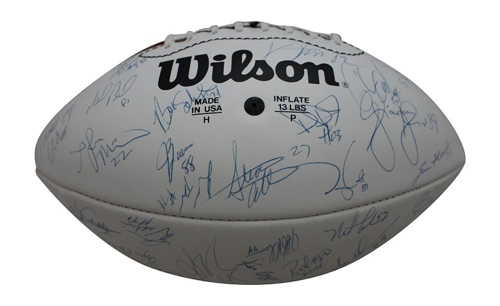 Denver Broncos Team Autographed Logo Football 58 Sigs Beckett BAS