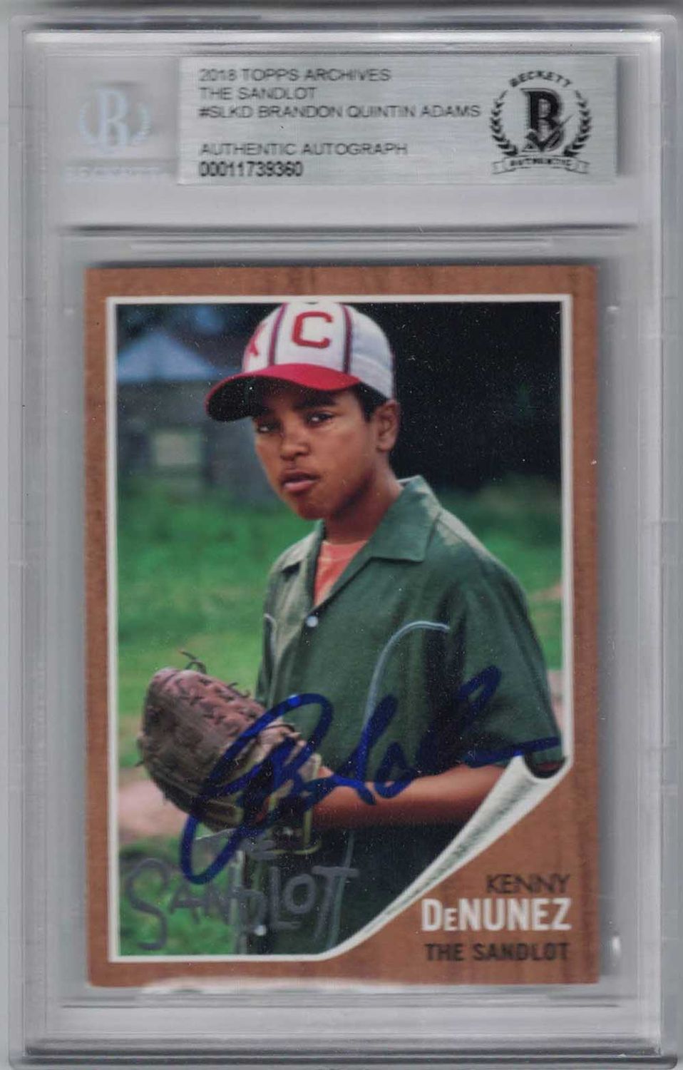 Brandon Adams Signed Sandlot 2018 Topps Archives Card DeNunez BAS Slab