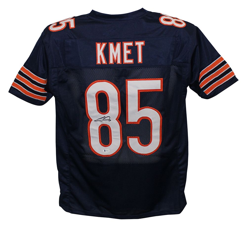 Cole Kmet Autographed/Signed Pro Style Navy Blue XL Jersey BAS