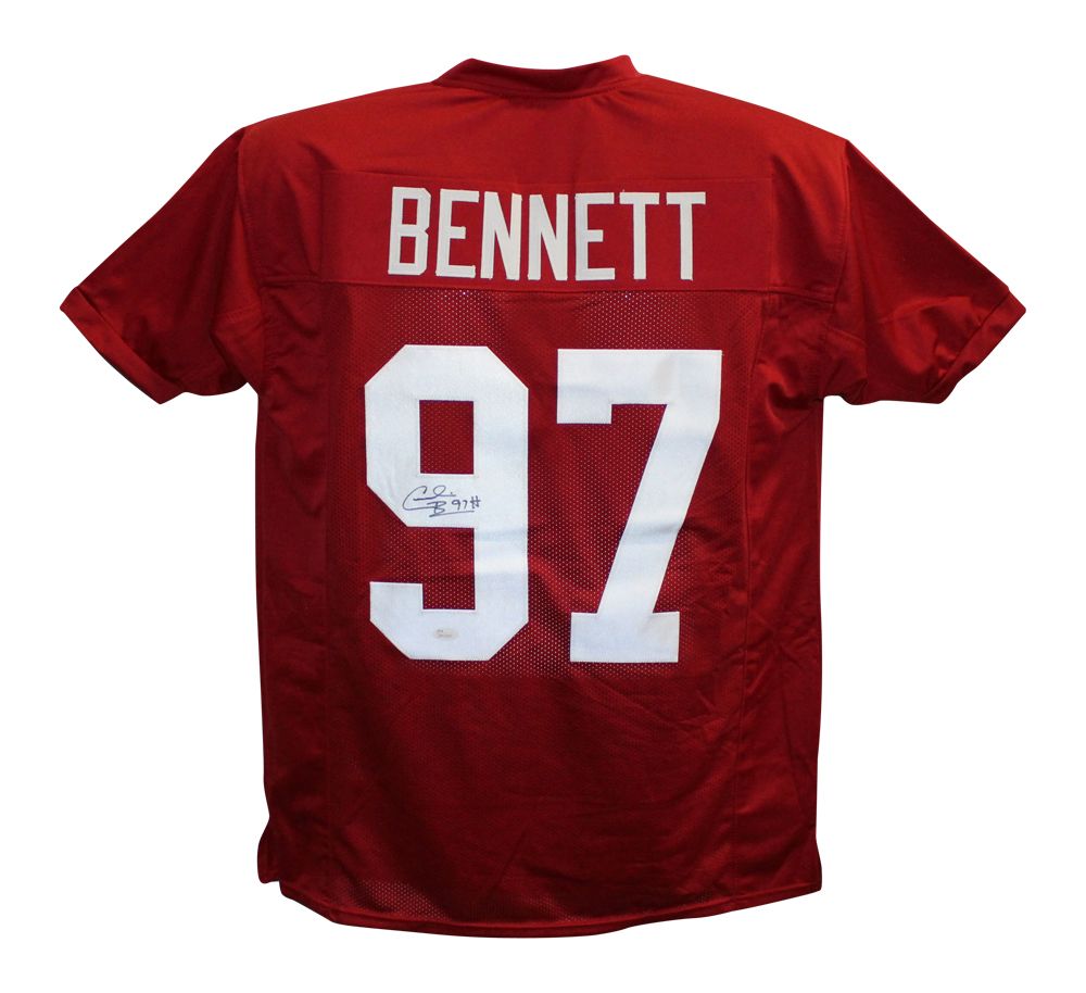 Cornelius Bennett Autographed Alabama Crimson Tide Custom Size XL Red Jersey JSA