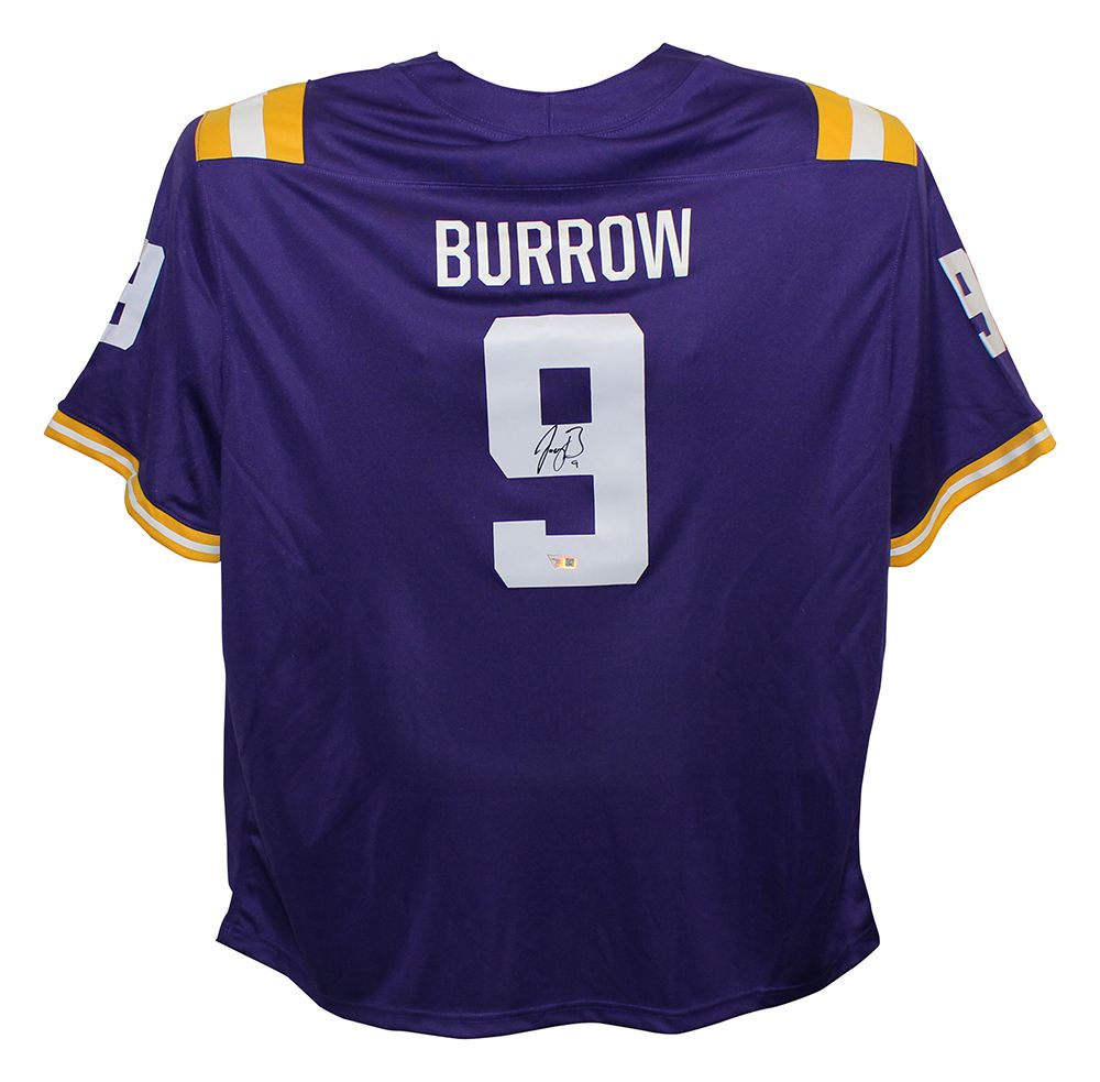 Joe Burrow Autographed/Signed LSU Tigers Nike Purple Jersey FAN