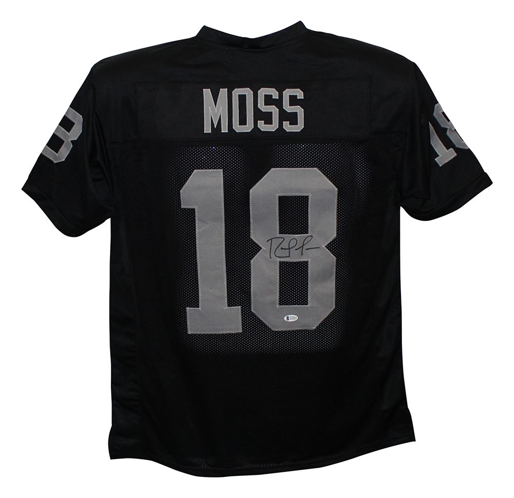 Randy Moss Autographed/Signed Pro Style Black XL Jersey BAS