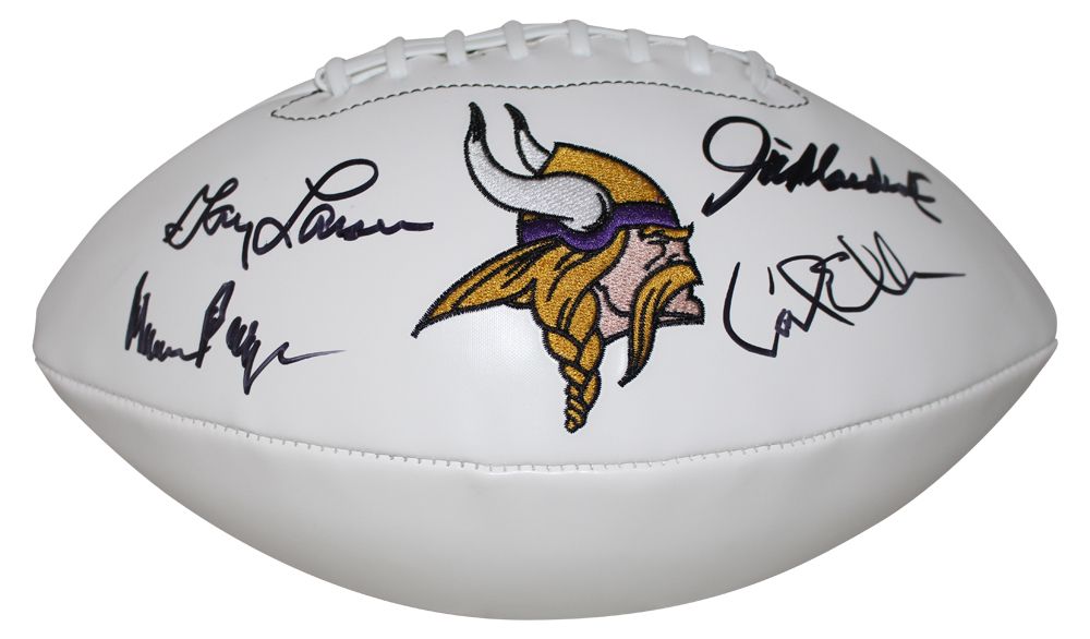 Purple People Eaters Signed Minnesota Vikings Logo Football PPE BAS