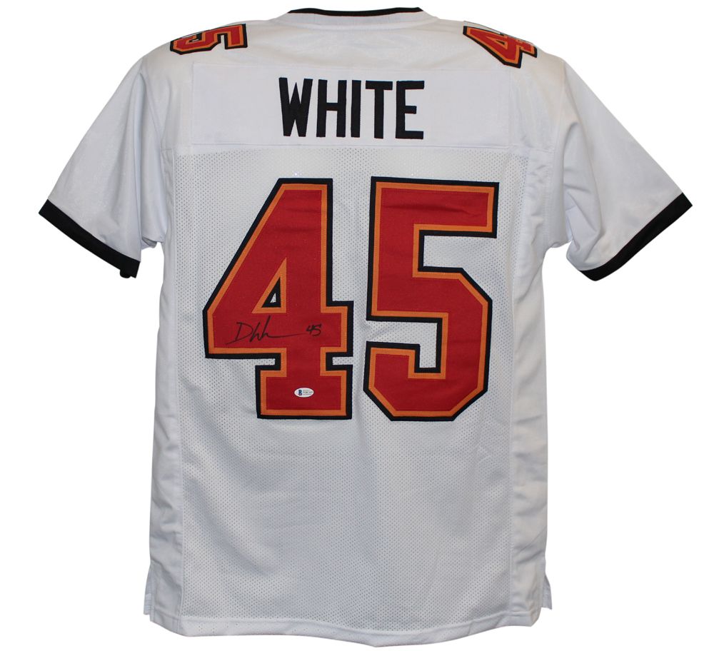 Devin White Autographed/Signed Pro Style White XL Jersey BAS
