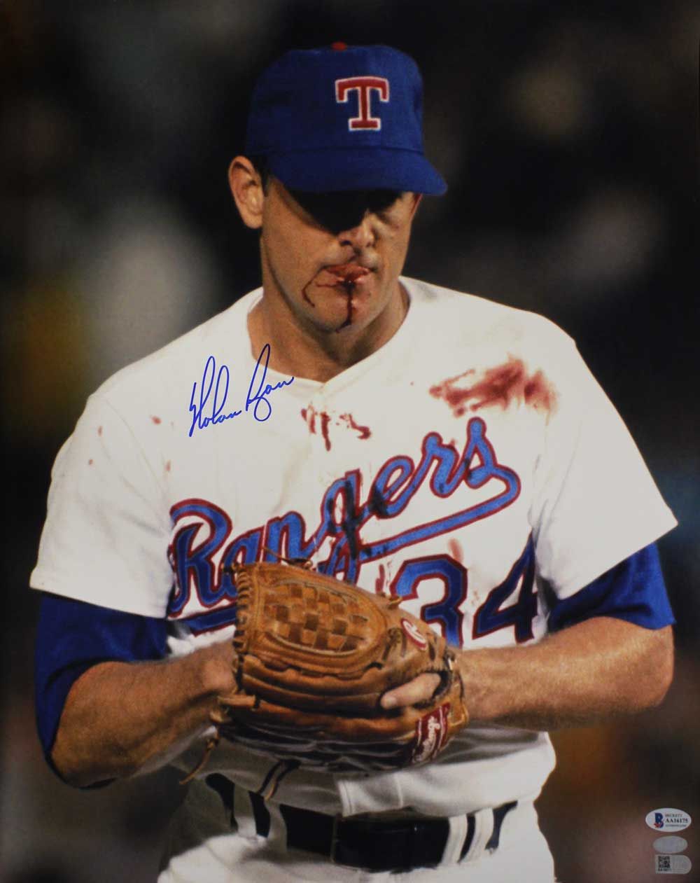 Nolan Ryan Autographed/Signed Texas Rangers 16x20 Photo BAS