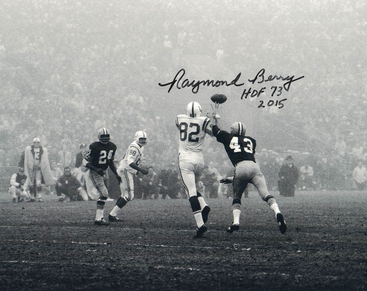 Raymond Berry Autographed/Signed Baltimore Colts 8x10 Photo HOF