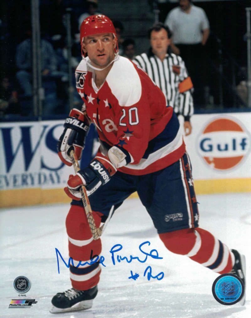 Michal Pivonka Autographed Washington Capitals 8x10 Photo Red