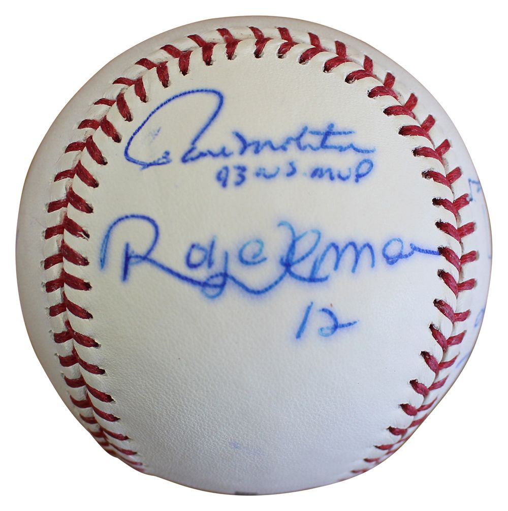 1993 Toronto Blue Jays Signed OML Baseball Alomar Molitor MVP +4 BAS LOA
