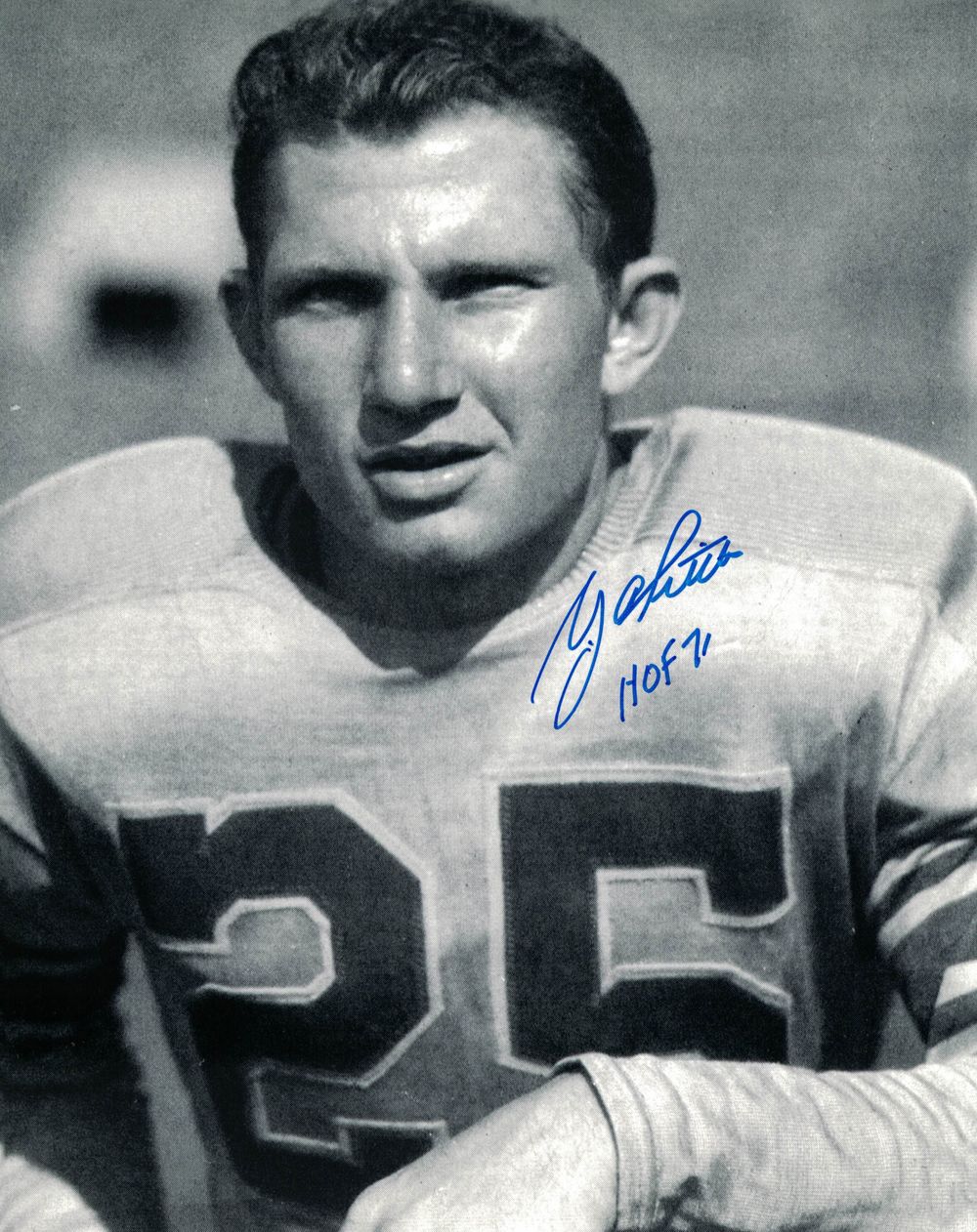YA Tittle Autographed/Signed LSU Tigers 8x10 Photo HOF