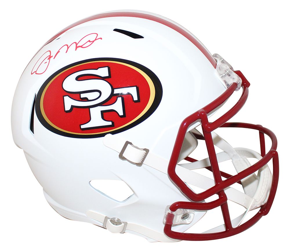 Joe Montana Signed San Francisco 49ers F/S Flat White Speed Helmet JSA