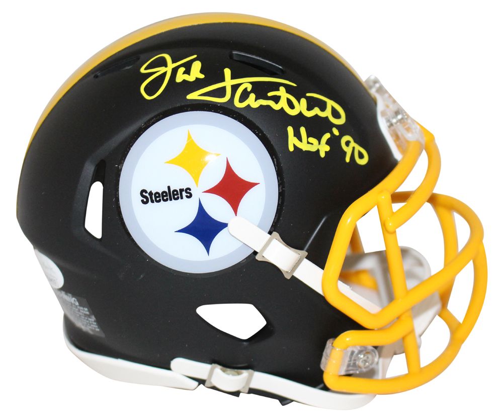 Jack Lambert Signed Pittsburgh Steelers Black Matte Mini Helmet HOF JSA