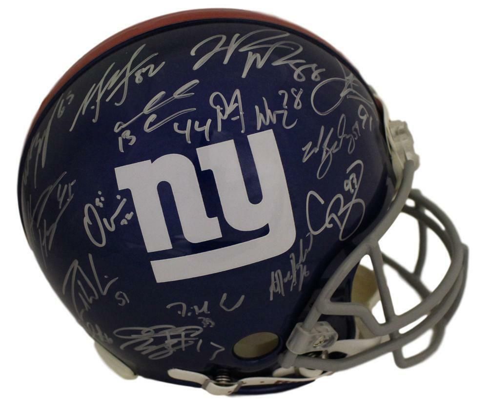 2011 New York Giants Team Autographed Proline Helmet 24 Sigs BAS
