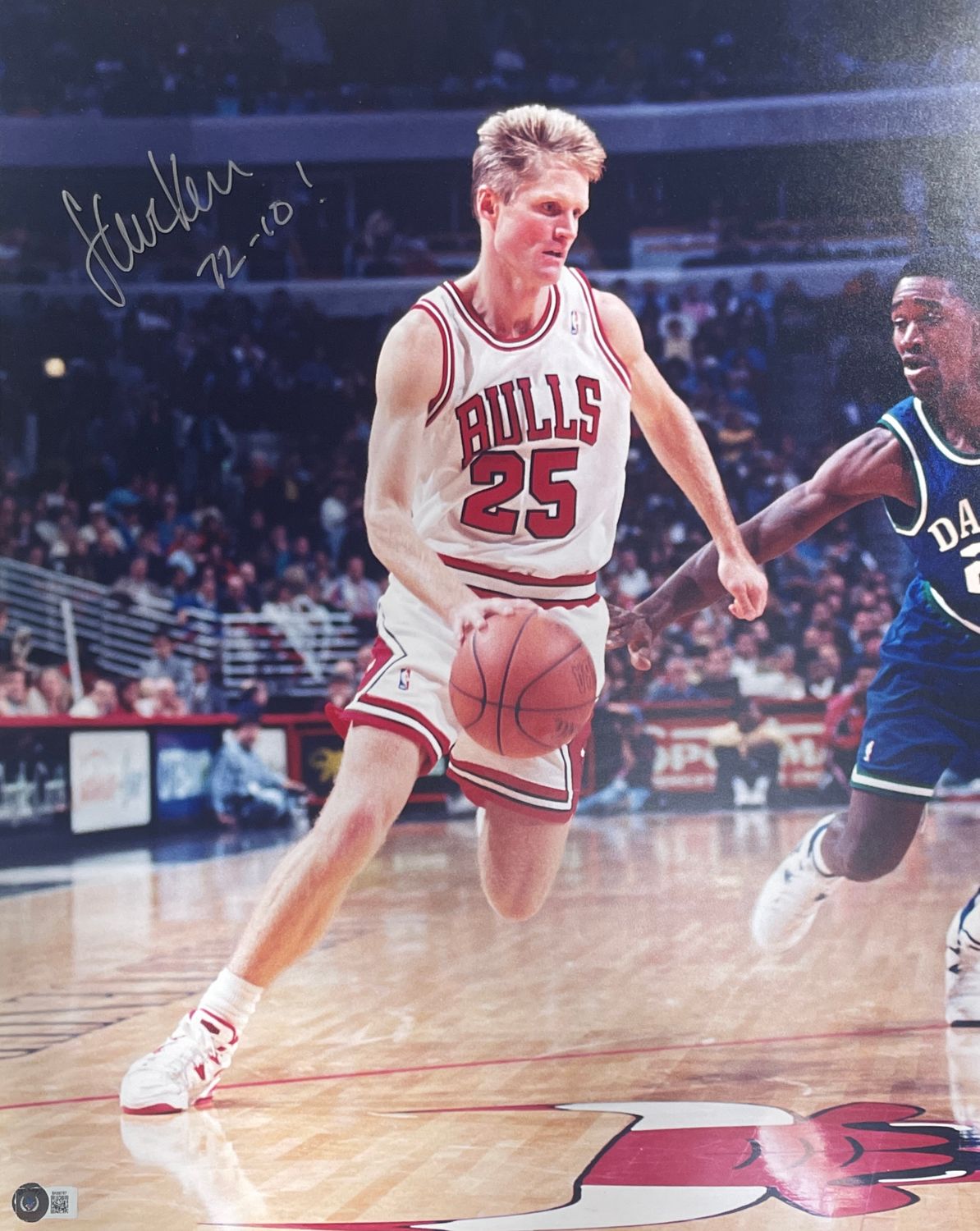 Steve Kerr Autographed/Signed Chicago Bulls matted 16x20 Photo Beckett
