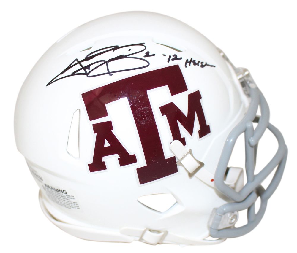 Johnny Manziel Autographed/Signed Texas A&amp;M Aggies Mini Helmet Heisman BAS
