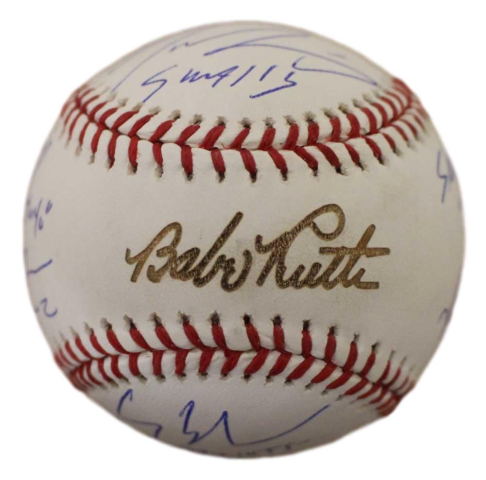 The Sandlot Autographed OML Baseball Babe Ruth 6 Sigs Smalls Squints BAS