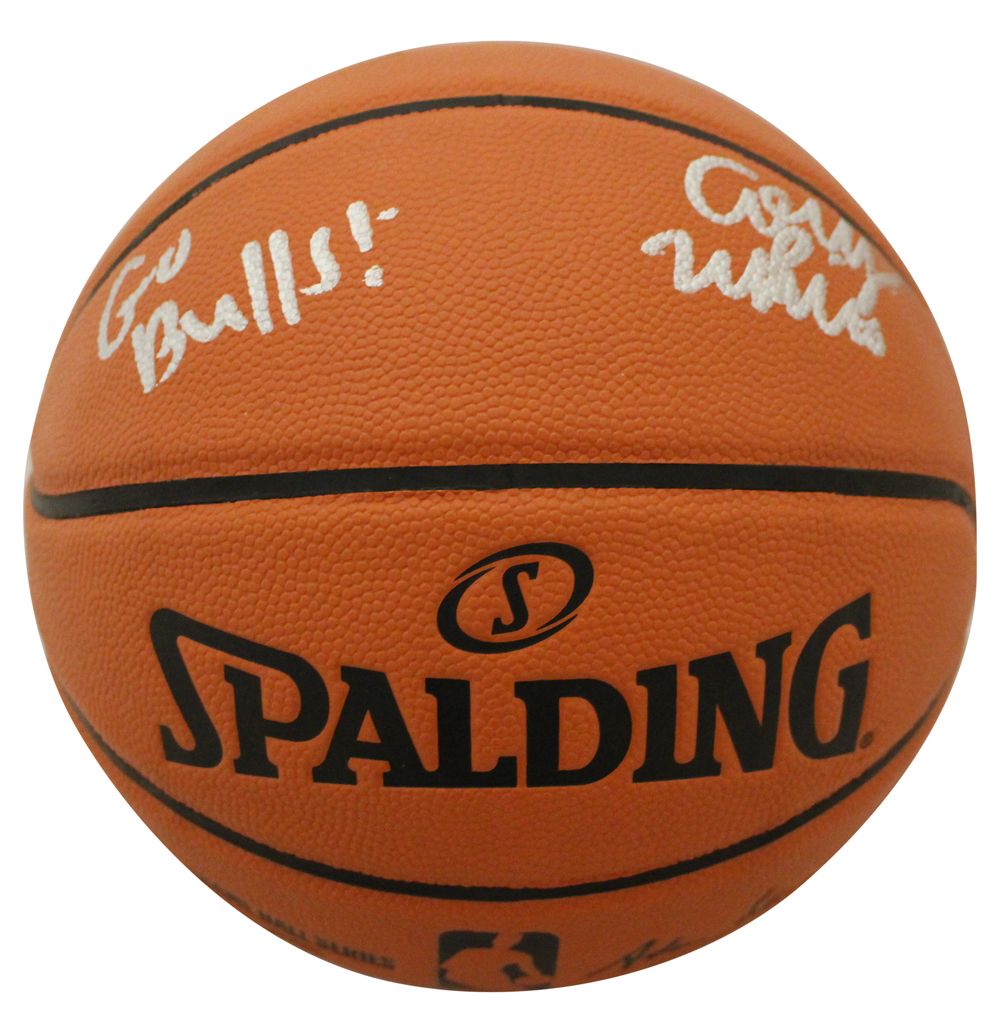 Coby White Autographed Chicago Bulls Spalding Basketball Go Bulls Go FAN