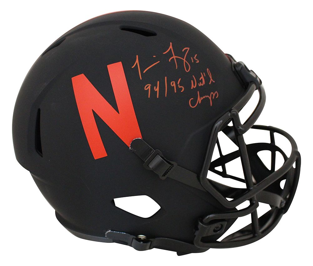 Tommie Frazier Autographed Nebraska F/S Eclipse Helmet 94/95 Champs BAS